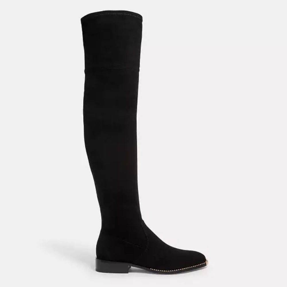 Coach Natalia Black Over The Knee Suede Boots
